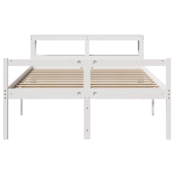 Seniorenbett mit Kopfteil ohne Matratze Weiß 120x190 cm
