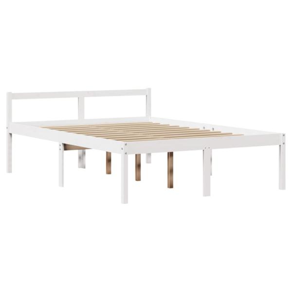Seniorenbett mit Kopfteil ohne Matratze Weiß 120x190 cm