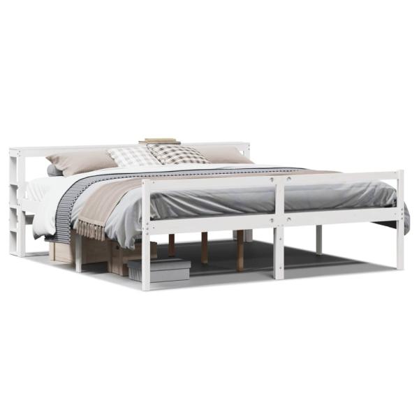 Seniorenbett mit Kopfteil ohne Matratze Weiß 200x200 cm