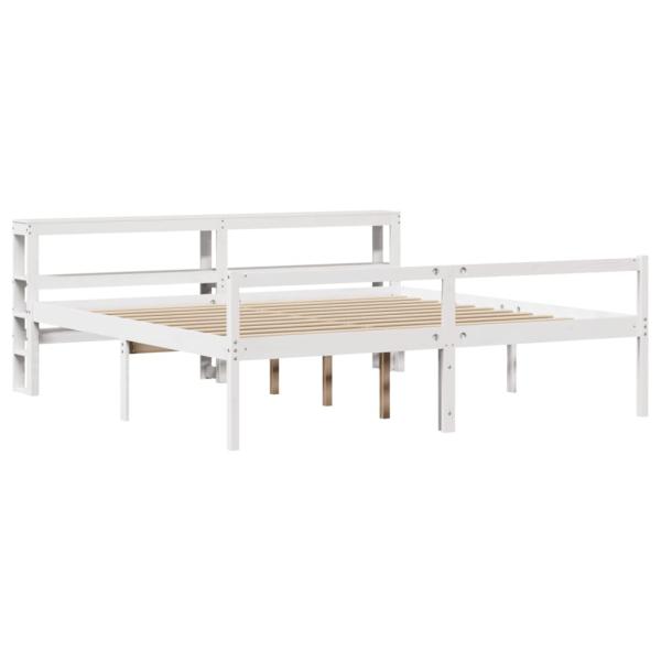Seniorenbett mit Kopfteil ohne Matratze Weiß 200x200 cm
