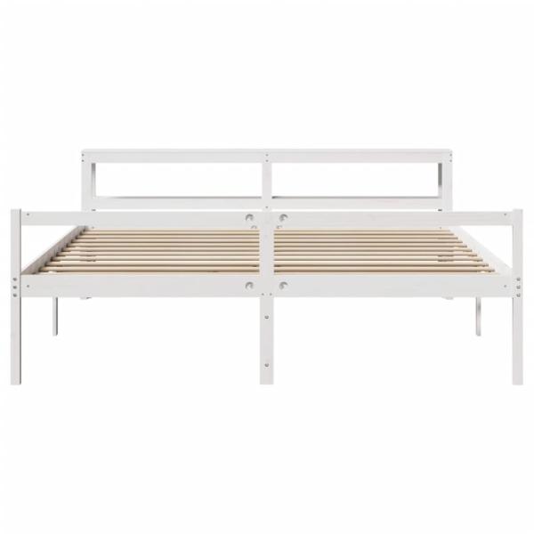 Seniorenbett mit Kopfteil ohne Matratze Weiß 200x200 cm