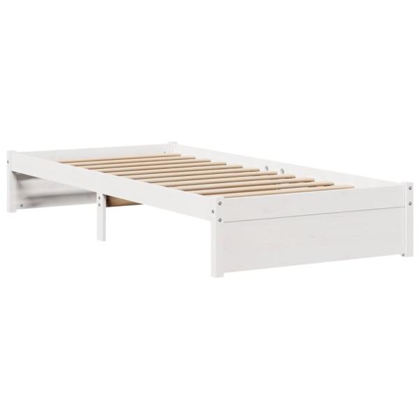 Bettgestell mit Kopfteil ohne Matratze Weiß 75x190 cm