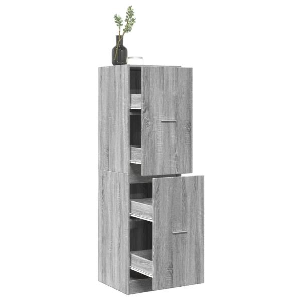 ARDEBO.de - Apothekerschrank Grau Sonoma 40x41x144,5 cm Holzwerkstoff