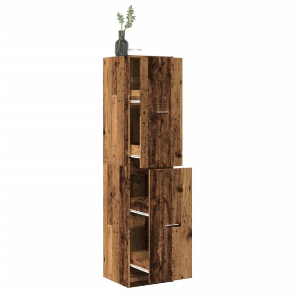 ARDEBO.de - Apothekerschrank Altholz-Optik 40x41x174,5 cm Holzwerkstoff