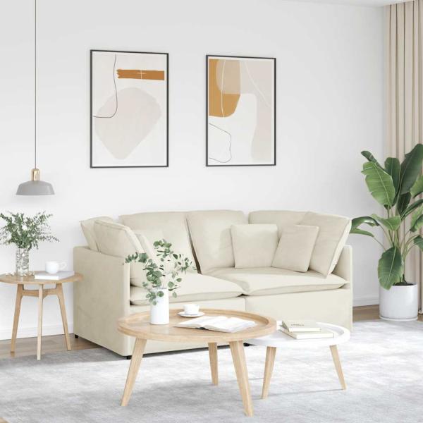 ARDEBO.de - Modulares Sofa mit Kissen Samt Cream