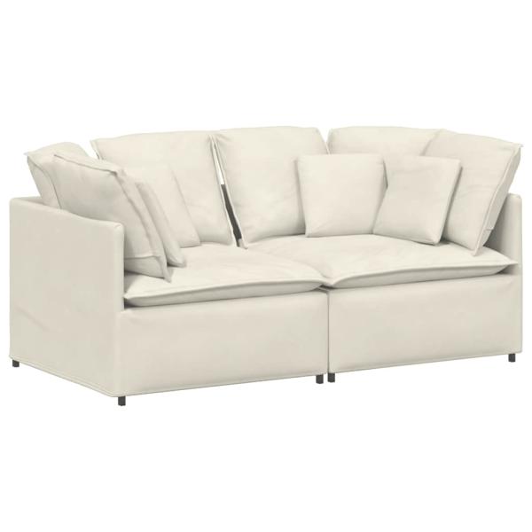 Modulares Sofa mit Kissen Samt Cream