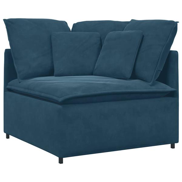 Modulares Sofa mit Kissen Samt Blau
