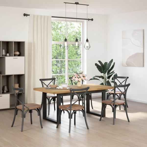 ARDEBO.de - Esstisch NOAIN U-Form-Beine 180x90x75 cm Massivholz Kiefer