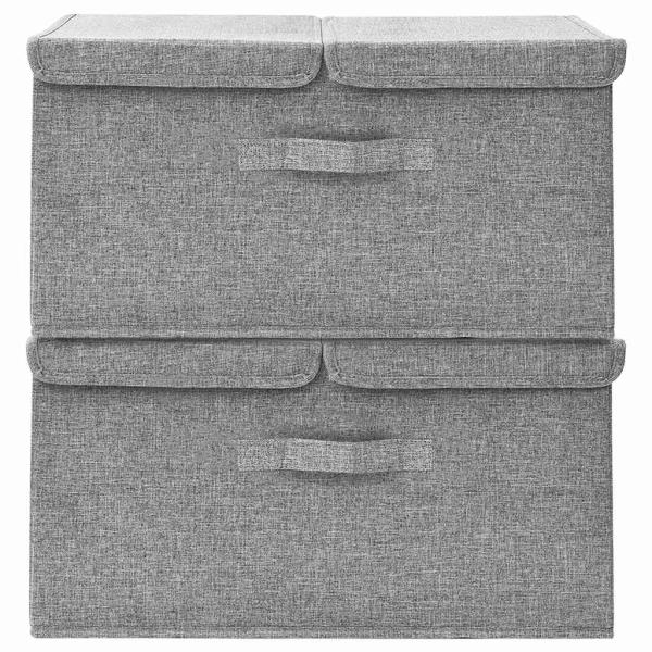 Lagerboxen Vliesstoff 2 fächer Grau