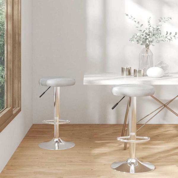 ARDEBO.de - Barhocker 2 Stk. Grau Kunstleder