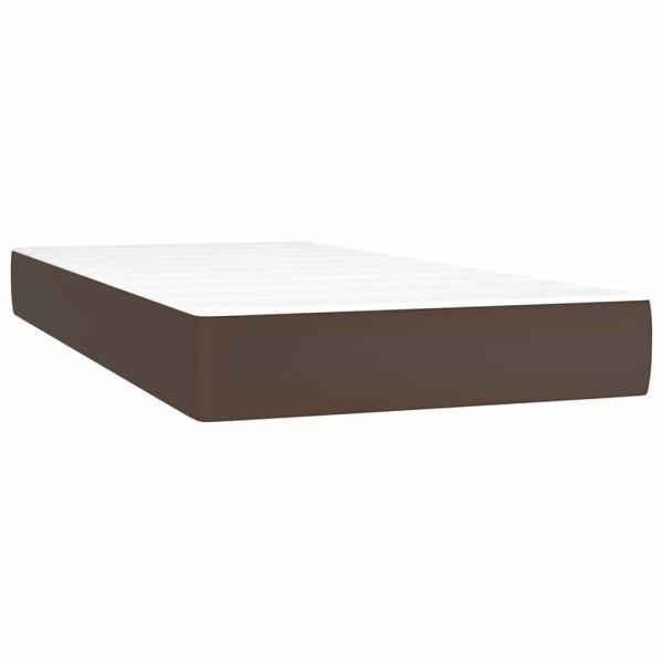 Taschenfederkernmatratze Mittel Braun 90x200x20 cm Kunstleder