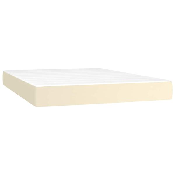 Taschenfederkernmatratze Mittel Creme 140x200x20 cm Kunstleder