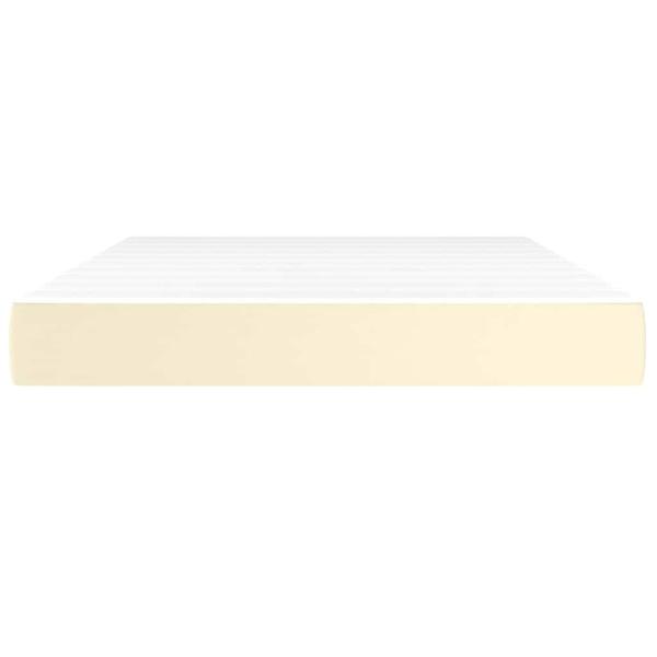 Taschenfederkernmatratze Mittel Creme 140x200x20 cm Kunstleder