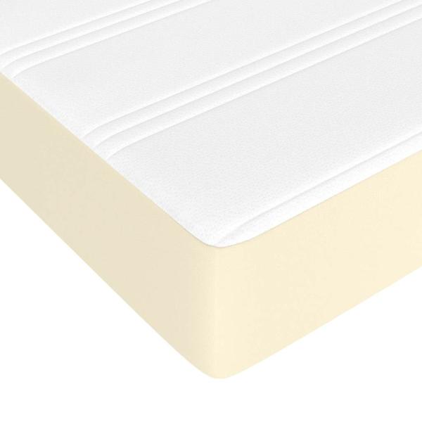 Taschenfederkernmatratze Mittel Creme 140x200x20 cm Kunstleder