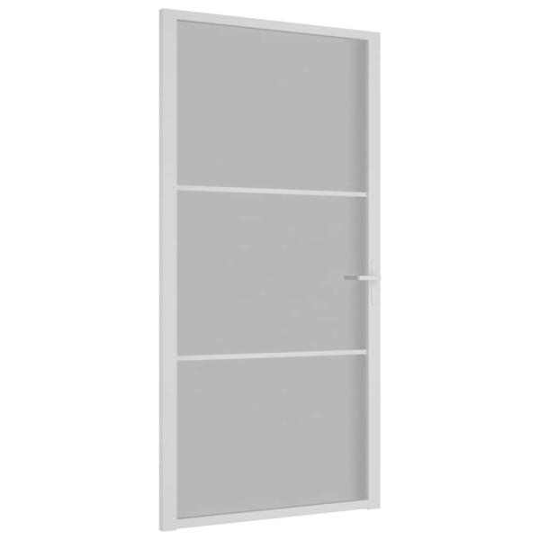 Innentür 102,5x201,5 cm Weiß Mattglas und Aluminium