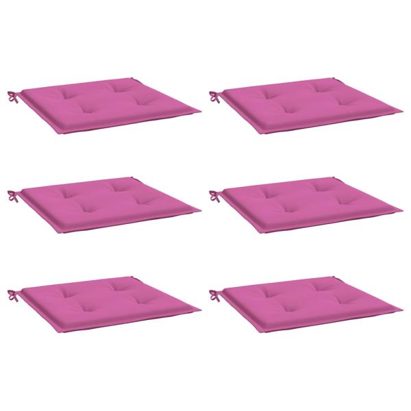Gartenstuhl-Kissen 6 Stk. Rosa 50x50x3 cm Stoff