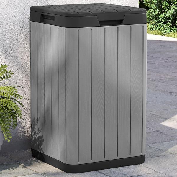ARDEBO.de - Outdoor-Mülltonne Grau 38x38x65 cm PP