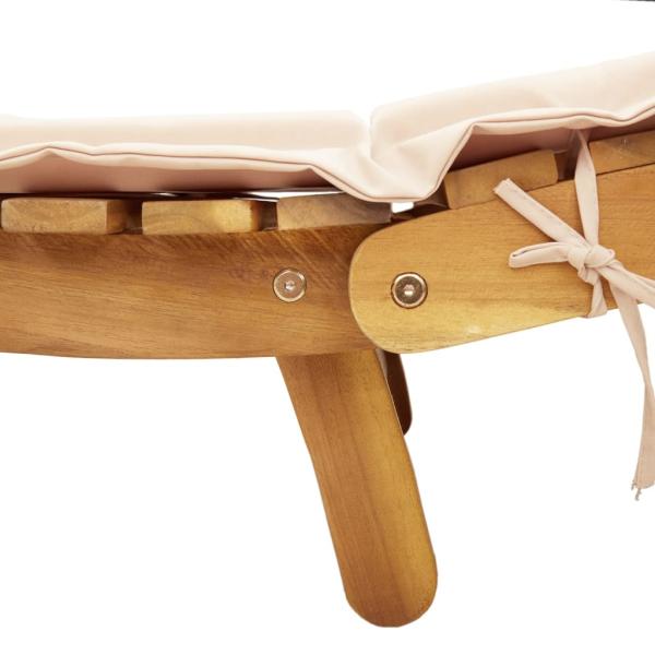 Sonnenliege Massivholz Akazie Beige