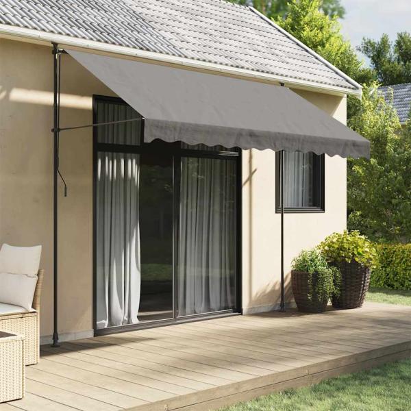 ARDEBO.de - Markise Einziehbar Anthrazit 300x150 cm Stoff und Stahl