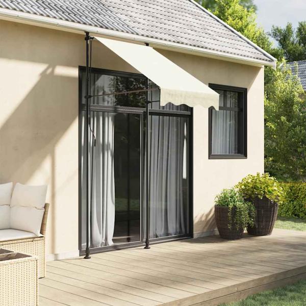 ARDEBO.de - Markise Einziehbar Creme 100x150 cm Stoff und Stahl