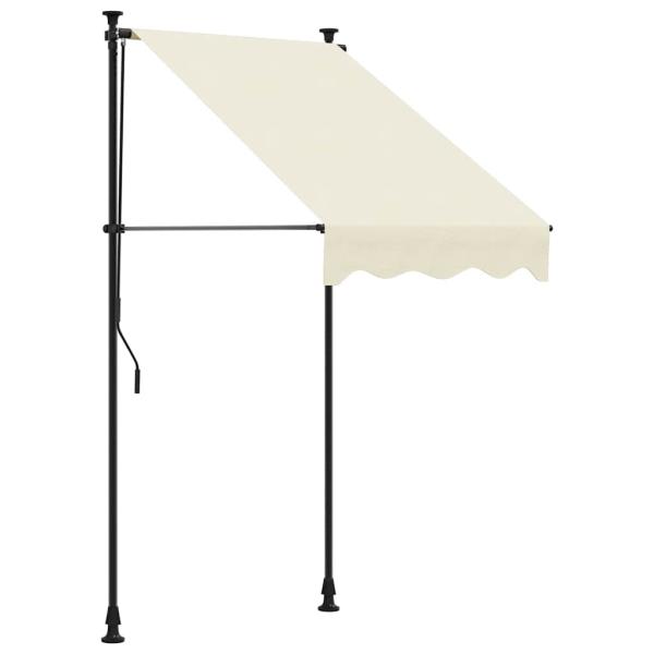 Markise Einziehbar Creme 100x150 cm Stoff und Stahl