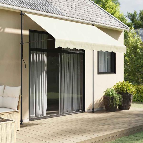 ARDEBO.de - Markise Einziehbar Creme 300x150 cm Stoff und Stahl