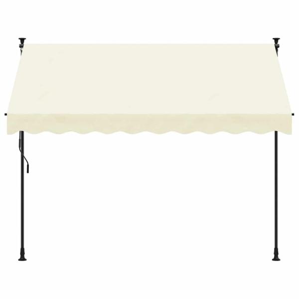 Markise Einziehbar Creme 300x150 cm Stoff und Stahl