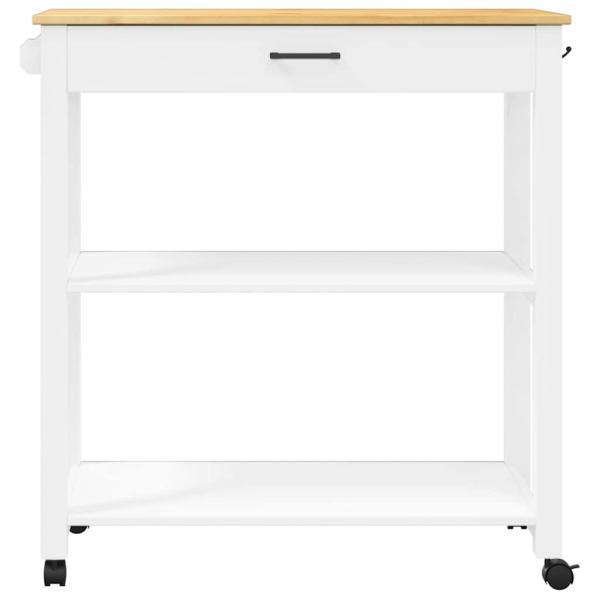 Küchenwagen MONZA 84x40x88,5 cm Weiß Massivholz Kiefer