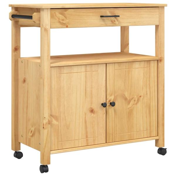 K?chenwagen MONZA 84x40x88,5 cm Honigwachs Massivholz Kiefer