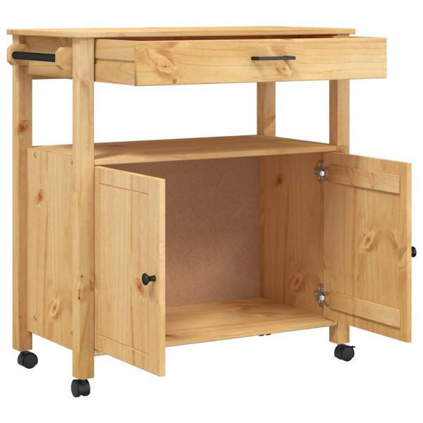 K?chenwagen MONZA 84x40x88,5 cm Honigwachs Massivholz Kiefer