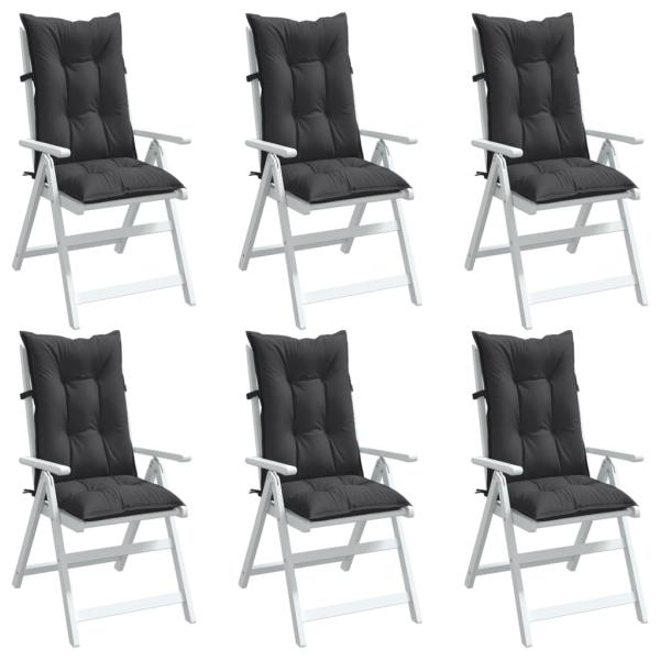 ARDEBO.de - Hochlehner-Auflagen 6 Stk. Melange Anthrazit 120x50x7 cm Stoff