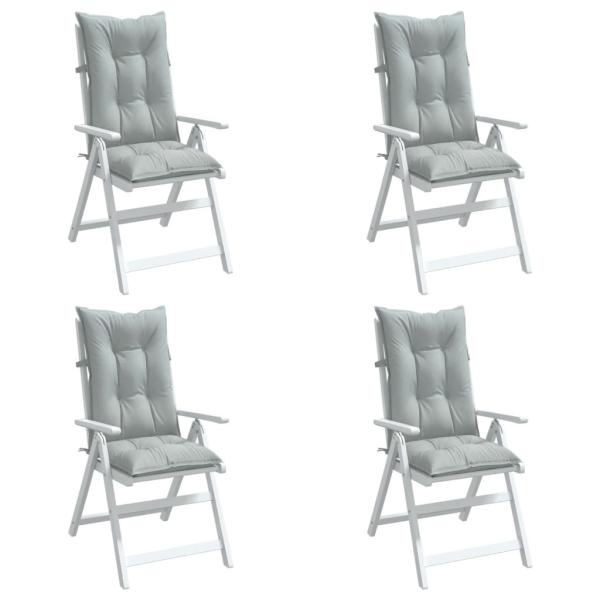 ARDEBO.de - Hochlehner-Auflagen 4 Stk. Melange Hellgrau 120x50x7 cm Stoff