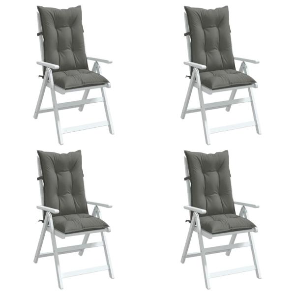 ARDEBO.de - Hochlehner-Auflagen 4 Stk. Melange Dunkelgrau 120x50x7 cm Stoff