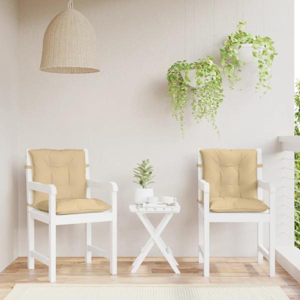 Niedriglehner-Auflagen 4 Stk. Melange Beige 100x50x7 cm Stoff