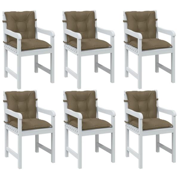 ARDEBO.de - Niedriglehner-Auflagen 6 Stk. Melange Taupe 100x50x7 cm Stoff