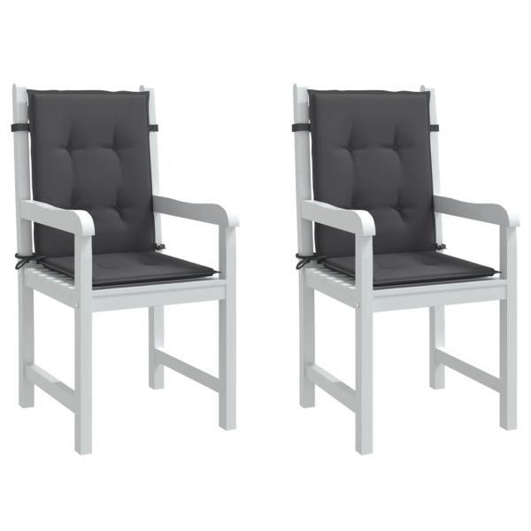 ARDEBO.de - Niedriglehner-Auflagen 2 Stk Melange Anthrazit 100x50x4cm Stoff