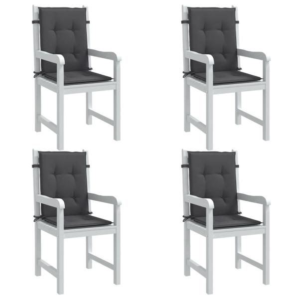 ARDEBO.de - Niedriglehner-Auflagen 4 Stk Melange Anthrazit 100x50x4cm Stoff