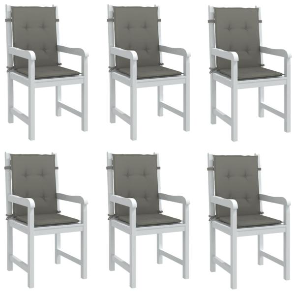 ARDEBO.de - Niedriglehner-Auflagen 6 Stk. Dunkelgrau 100x50x4 cm Stoff
