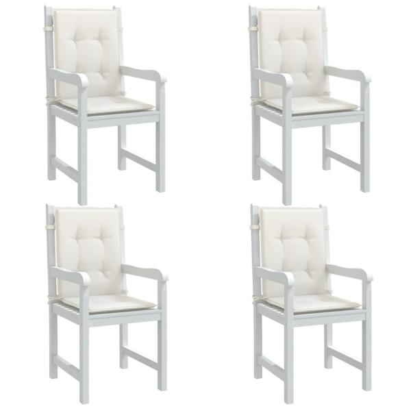 ARDEBO.de - Niedriglehner-Auflagen 4 Stk. Melange Creme 100x50x4 cm Stoff