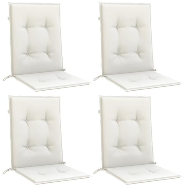 Niedriglehner-Auflagen 4 Stk. Melange Creme 100x50x4 cm Stoff