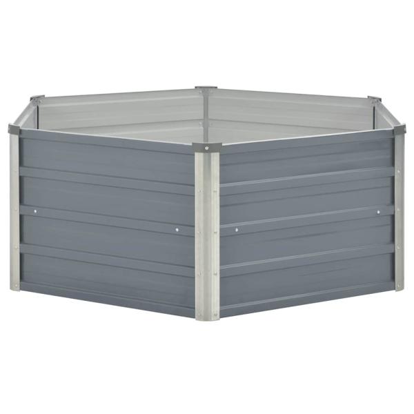 Hochbeet 129 x 129 x 45 cm Verzinkter Stahl Grau