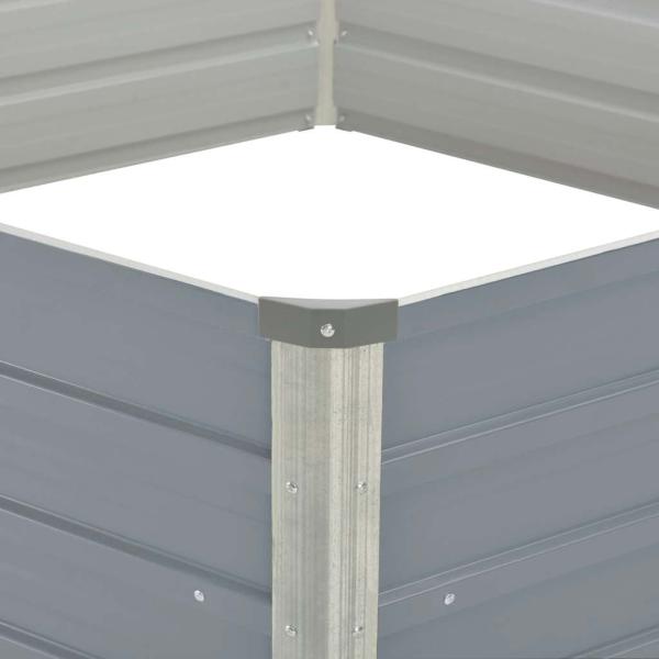 Hochbeet 129 x 129 x 45 cm Verzinkter Stahl Grau
