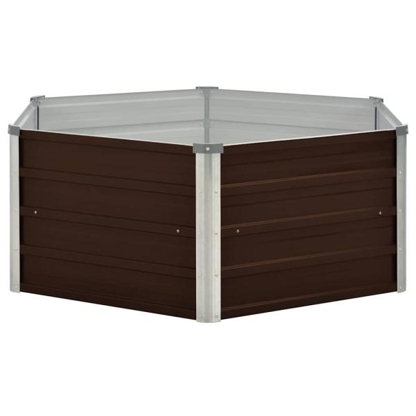 Hochbeet Braun 129 x 129 x 45 cm Verzinkter Stahl