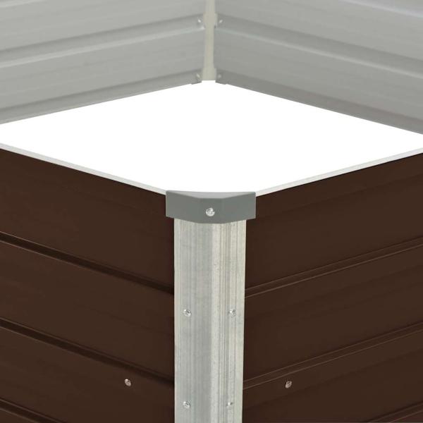 Hochbeet Braun 129 x 129 x 45 cm Verzinkter Stahl
