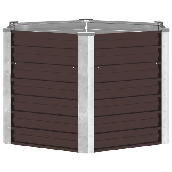 ARDEBO.de - Garten-Hochbeet Braun 129 x 129 x 77 cm Verzinkter Stahl