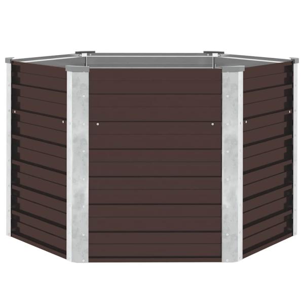 Garten-Hochbeet Braun 129 x 129 x 77 cm Verzinkter Stahl