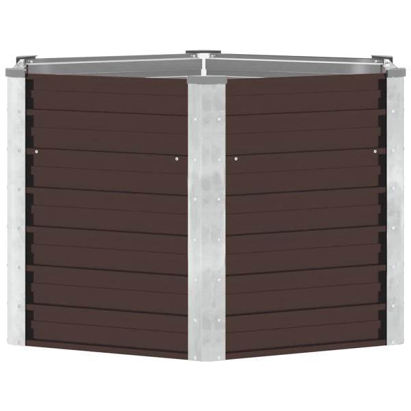 Garten-Hochbeet Braun 129 x 129 x 77 cm Verzinkter Stahl
