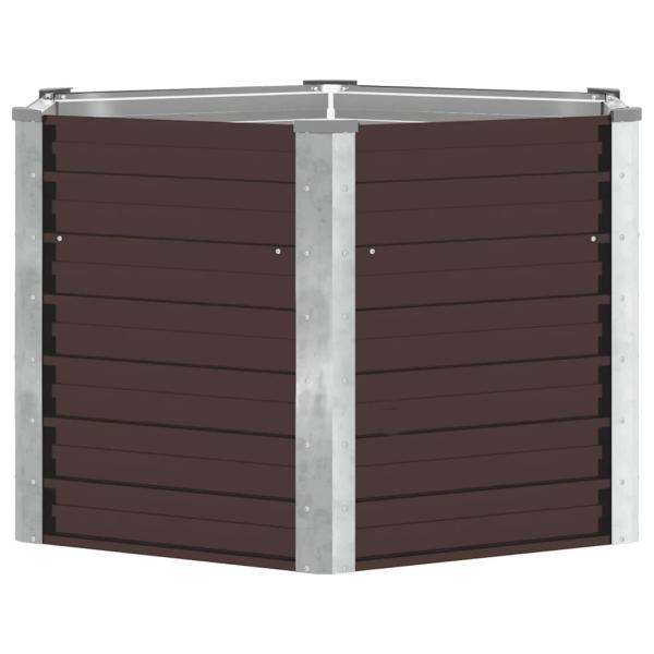 Garten-Hochbeet Braun 129 x 129 x 77 cm Verzinkter Stahl