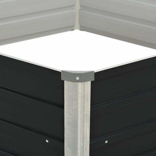Hochbeet Anthrazit 129 x 129 x 45 cm Verzinkter Stahl