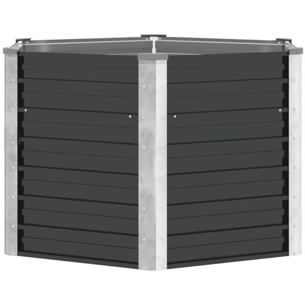 ARDEBO.de - Garten-Hochbeet Anthrazit 129 x 129 x 77 cm Verzinkter Stahl